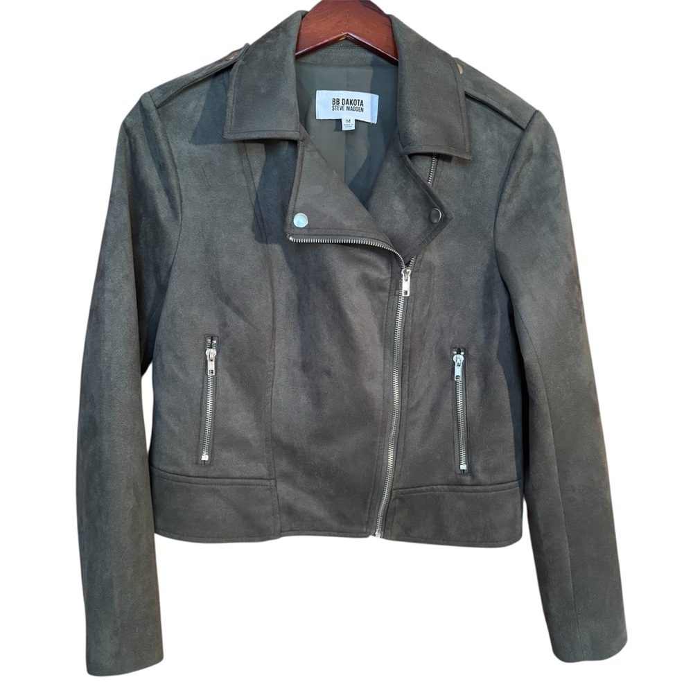 BB Dakota Women's Grey Faux Suede Jacket Medium